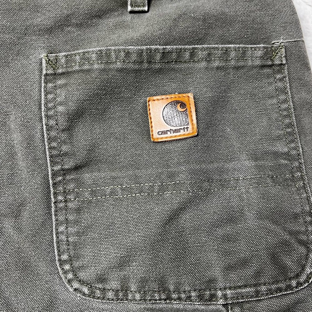 Carhartt Cotton Canvas Rugged Hammer Loop Shorts 8.5” in Green Men’s Sz 38 - Picture 3 of 6